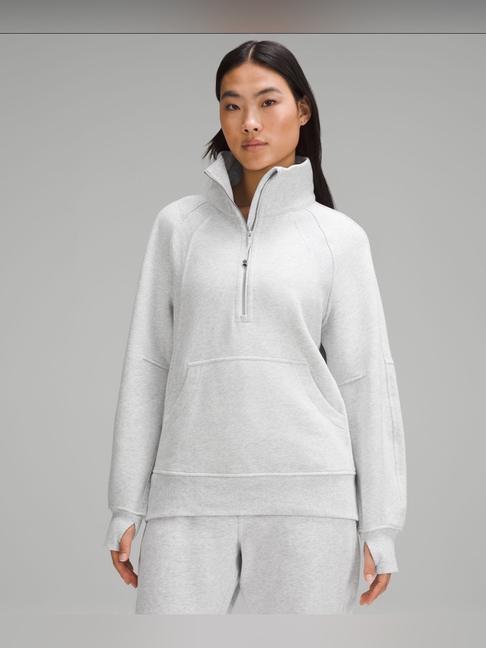 lululemon athletica Light Gray Quarter-Zip Pullover